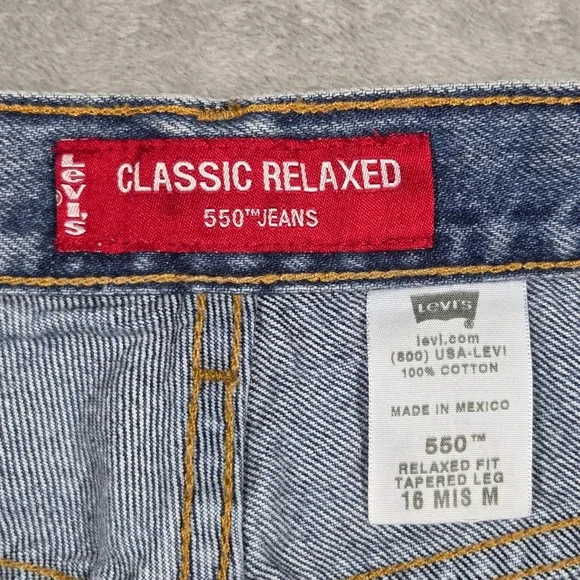 Vintage Levis 550 Classic Relaxed Fit Tapered Leg Jeans Denim Women 16 Retro - Picture 7 of 9